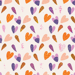 Self-Love Pastel Hearts with Affirmations Vector Pattern