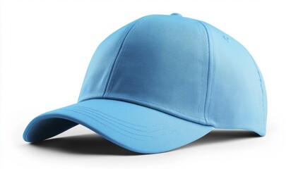 Fototapeta premium Blue cap mockup isolated on white background. Generative AI