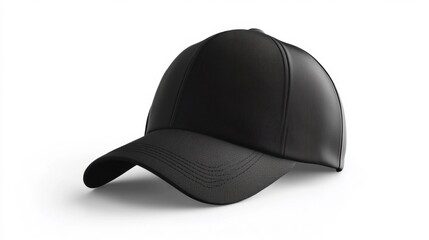 Fototapeta premium Black cap mockup isolated on white background. Generative AI