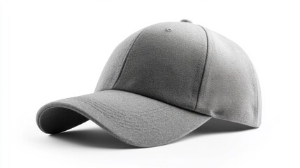 Fototapeta premium Gray Cap Mockup Isolated on White Background. Generative AI
