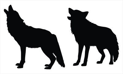 wolf black silhouettes