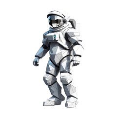 Fototapeta premium Futuristic polygonal male astronaut design showcases modern artistry and space exploration themes