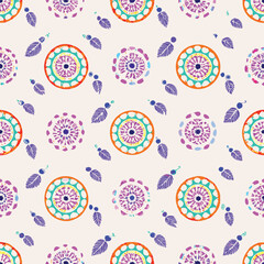 Fototapeta premium Spiritual Branding Pastel Circular Mandalas Vector Pattern