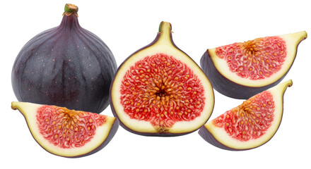 fresh figs, set, Set of fruits, fresh figs fruit isolated on transparent background