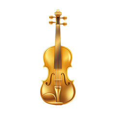 Naklejka premium Golden violin musical instrument elegant design art