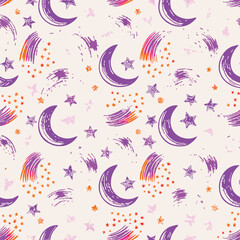 Dream Journal Pastel Minimalist Moonscapes Pattern