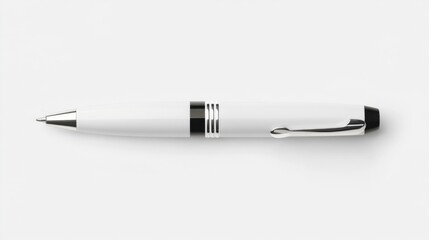 White pen mockup isolated on white background. Generative AI