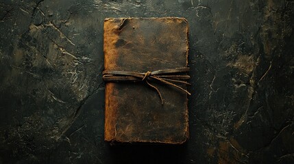 Aged leather-bound journal