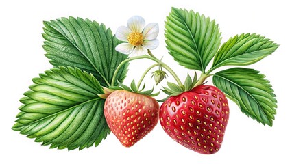 Strawberry Botanical Illustration - Detailed Art