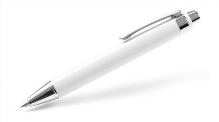 White pen mockup isolated on white background. Generative AI