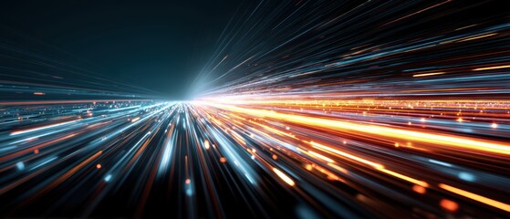 Obraz premium Dynamic light trails representing speed and motion.