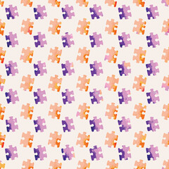 Teamwork Learning Pastel Abstract Puzzle Pieces Pattern