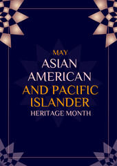 Asian American and Pacific Islander Heritage Month. Poster design with flower illustration for greetings in May, campaigns