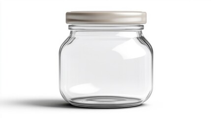 Glass Jar Mockup for Packing on White Background. Generative AI
