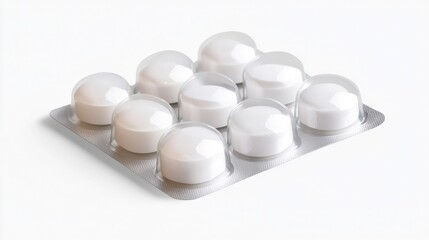 Medicine Blister Packing Mockup Isolated on White Background. Generative AI