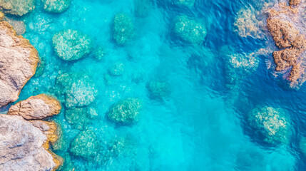 Obraz premium Azure Sea and Coastal Rock Composition