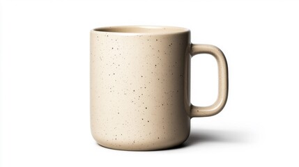 Ceramic cup with a simple design speckled pattern. Generative AI