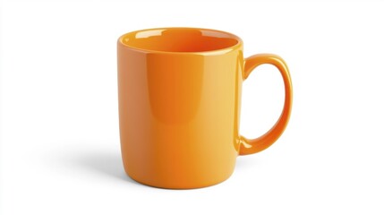 Burnt Orange Mug Mockup on White Background. Generative AI