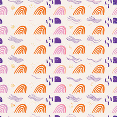 Coastal Design Pastel Abstract Ocean Waves Pattern