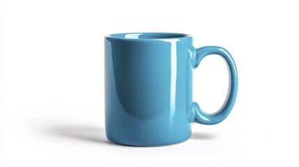 Obraz premium Blue Mug Mockup Isolated on White Background. Generative AI