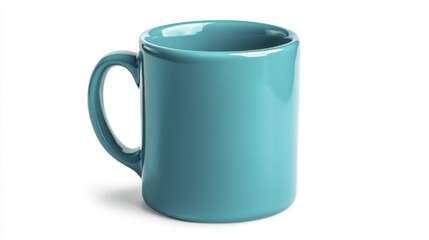 Turquoise mug mockup isolated on white background. Generative AI
