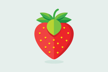 Strawberry vector. Sweet red fruit cut in half for a refreshing summer juice.
