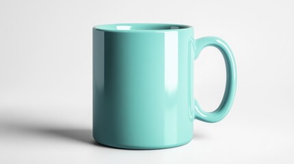 Fototapeta premium Aqua Mug Mockup Isolated on White Background. Generative AI
