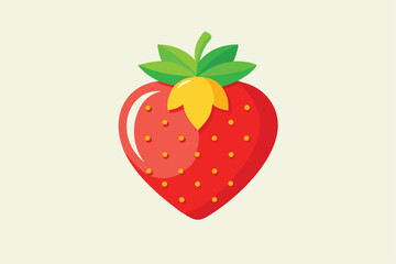 Strawberry vector. Sweet red fruit cut in half for a refreshing summer juice.
