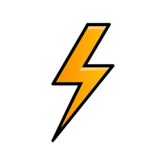 Bright yellow lightning bolt design suitable for various creative projects and graphic applications