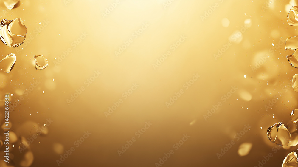 Aufkleber golden background with water droplets and bokeh effect creating a luxurious and elegant aesthetic