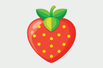 Strawberry vector. Sweet red fruit cut in half for a refreshing summer juice.
