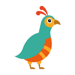 Quail funny animal cartoon vector illustration