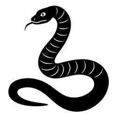 Adder silhouette vector isolated on white background