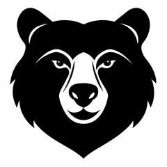 Bear head silhouette vector isolated on white background