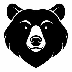 Bear head silhouette vector isolated on white background
