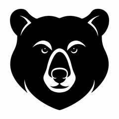 Bear head silhouette vector isolated on white background