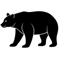 Bear silhouette vector isolated on white background 