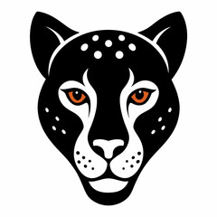 Cheetah head silhouette vector isolated on white background 