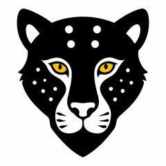 Cheetah head silhouette vector isolated on white background 