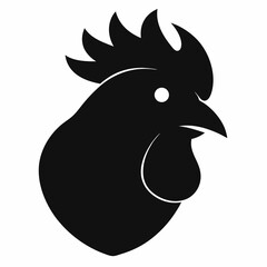 Chicken head silhouette vector isolated on white background