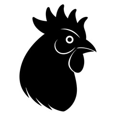 Chicken head silhouette vector isolated on white background