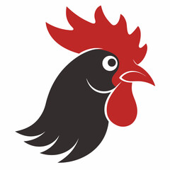 Fototapeta premium Chicken head silhouette vector isolated on white background