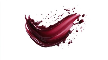 Maroon brush stroke isolated on white background. Generative AI