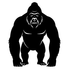 Gorilla silhouette vector isolated on white background 
