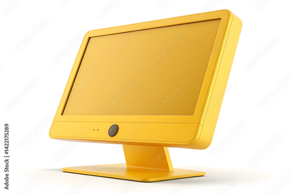 Poster lcd monitor isolated on white 3d rendering