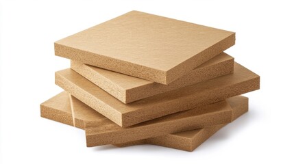 MDF boards isolated on white background. Generative AI