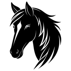 Horse head silhouette vector isolated on white background