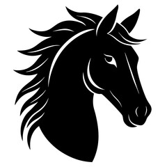 Horse head silhouette vector isolated on white background