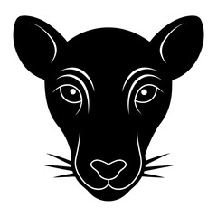 Mammal head silhouette vector isolated on white background