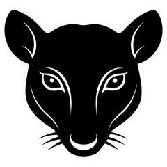 Mammal head silhouette vector isolated on white background